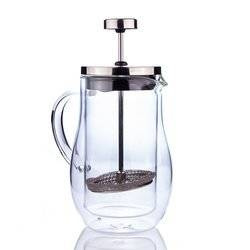 Zaparzacz French Press do kawy i herbaty, szklany 400 ml z podwójną ścianką