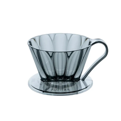 Cafec Flower Oval Dripper 101 Clear Black cup 1-2