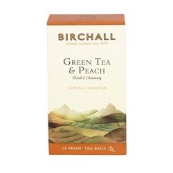 BIRCHALL Herbata zielona Green Tea & Peach 15 piramidek